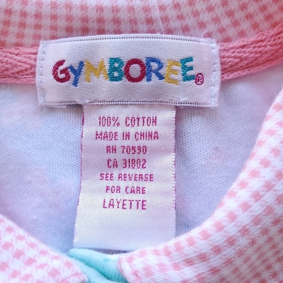 Vintage Gymboree Bubble Romper Short-sleeve Green|Pink Butterfly Layette - Picture 4 of 6